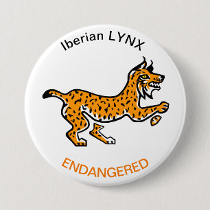 Cool Iberian LYNX - Animal activist - Wildlife -  7.5 Cm Round Badge