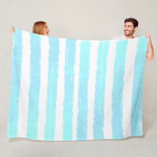 Cool Ice Blue Shimmer Watercolor Fleece Blanket