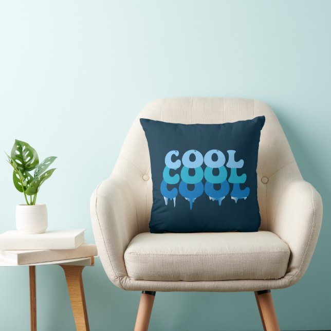 Cool Ice Cold Fun Blue Quote Cushion (Chair)