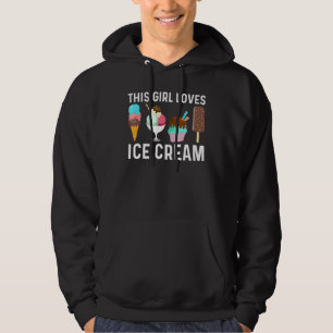 Cool Ice Cream Art For Girls Kid Gelato Cone Froze Hoodie