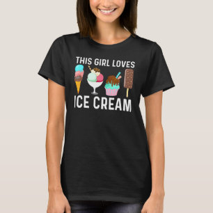 Cool Ice Cream Art For Girls Kid Gelato Cone Froze T-Shirt