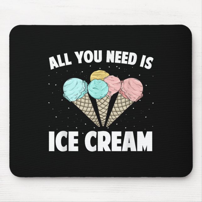 Cool Ice Cream Costume For Men Women Kids Adult Ic Mouse Mat (Front)