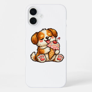 Cool Ice Cream Dog iPhone 16 Plus Case