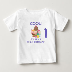 Cool Ice Cream First Birthday Baby T-Shirt
