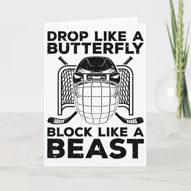 Cool Ice Hockey Art For Men Women Goalie Hockey Lo Card (Front)