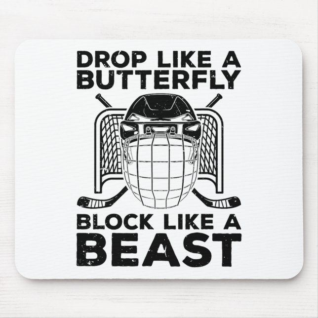 Cool Ice Hockey Art For Men Women Goalie Hockey Lo Mouse Mat (Front)