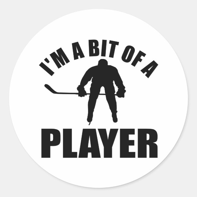 Cool Ice hockey design Classic Round Sticker (Front)