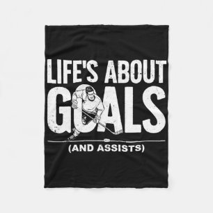 Cool Ice Hockey For Men Women Hockey Lover Goalie  Fleece Blanket