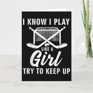 Cool Ice Hockey For Women Girls Field Hockey Lover Card