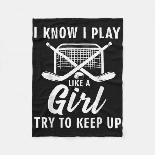 Cool Ice Hockey For Women Girls Field Hockey Lover Fleece Blanket