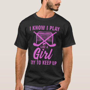 Cool Ice Hockey For Women Girls Field Hockey  Team T-Shirt