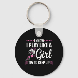 Cool Ice Hockey For Women Girls Hockey Lover Team Key Ring