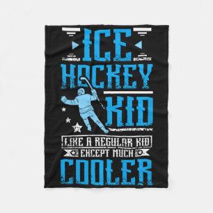Cool Ice Hockey Kid  Fleece Blanket