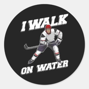 Cool Ice Hockey Player Art For Men Women Ice Hocke Classic Round Sticker