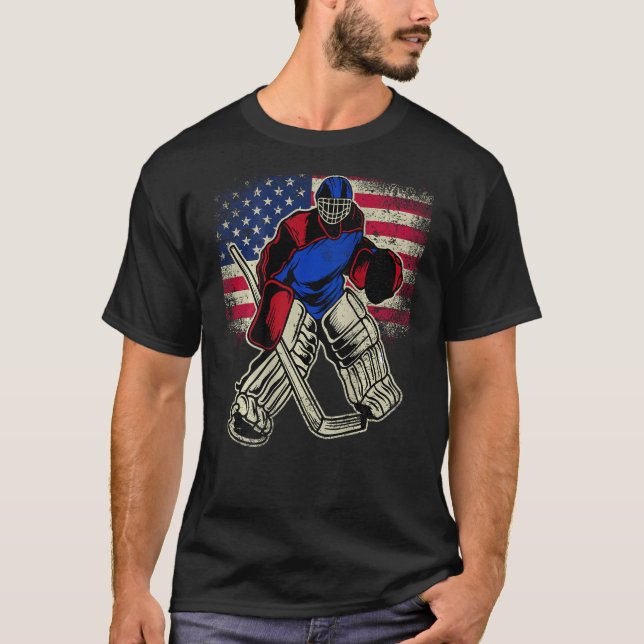 Cool Ice Hockey Player Sports Family Hockey 4th of T-Shirt (Front)