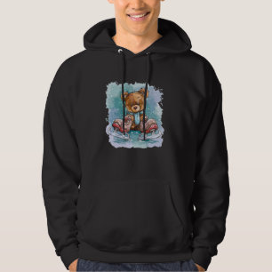Cool Ice skating Shoes with funny Teddy Bear Outfi Hoodie