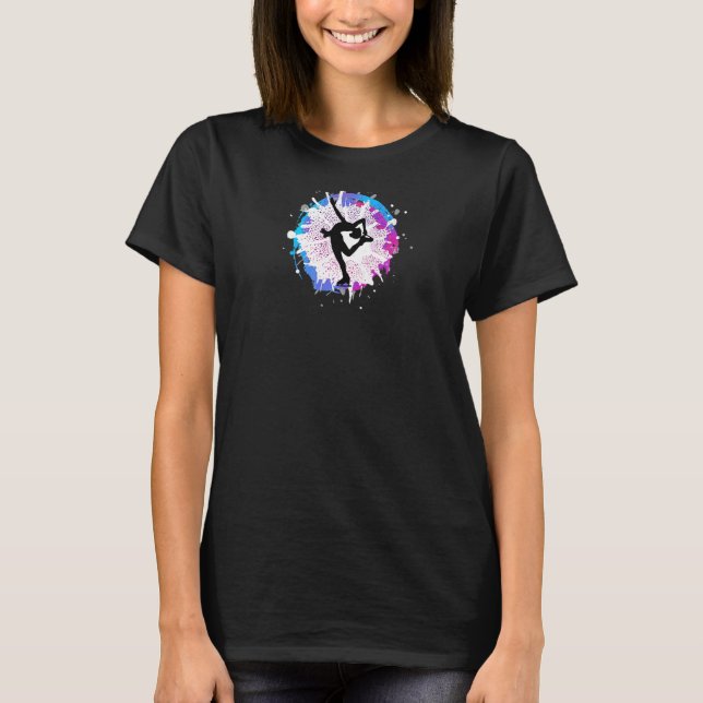 Cool Ice Skating Skate Figure Skating Woman Coach  T-Shirt (Front)