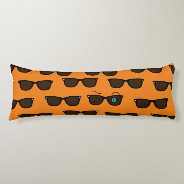 Cool iconic winkS Black Sunglasses Pattern Body Cushion (Front)