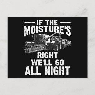 Cool If The Moisture's Right Farmer Gift Funny Far Holiday Postcard