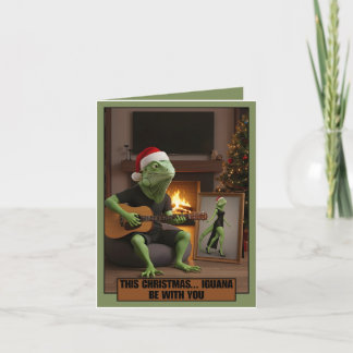 Cool Iguana Christmas  Card