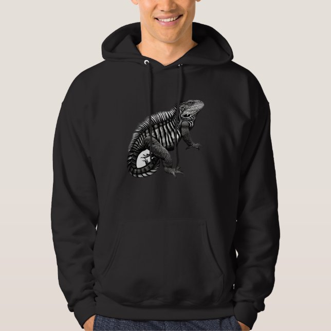 Cool Iguana For Reptile Lovers And Millennials Hoodie (Front)