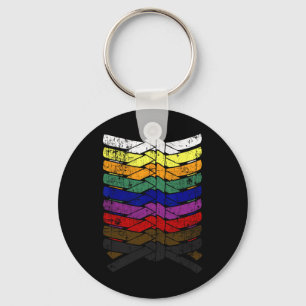 Cool Illustrated Karate Belt Colours - Martial Art Key Ring