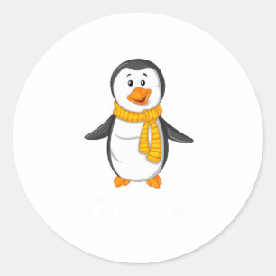 Cool Im Not Short Im Penguin Size Funny Ani Classic Round Sticker