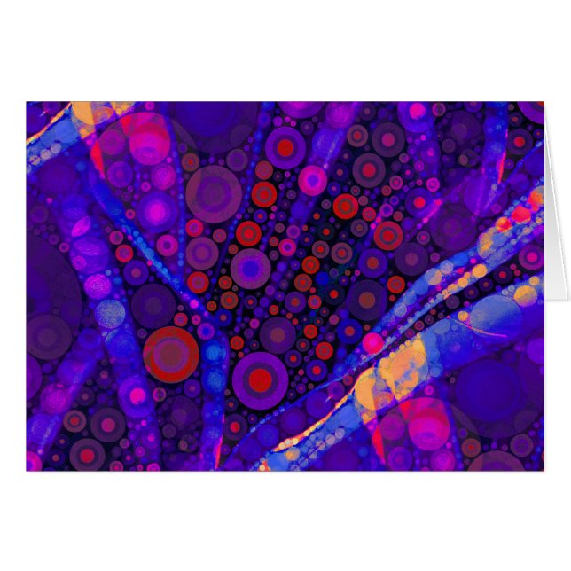 Cool Indigo Concentric Circles Abstract Mosaic (Front Horizontal)