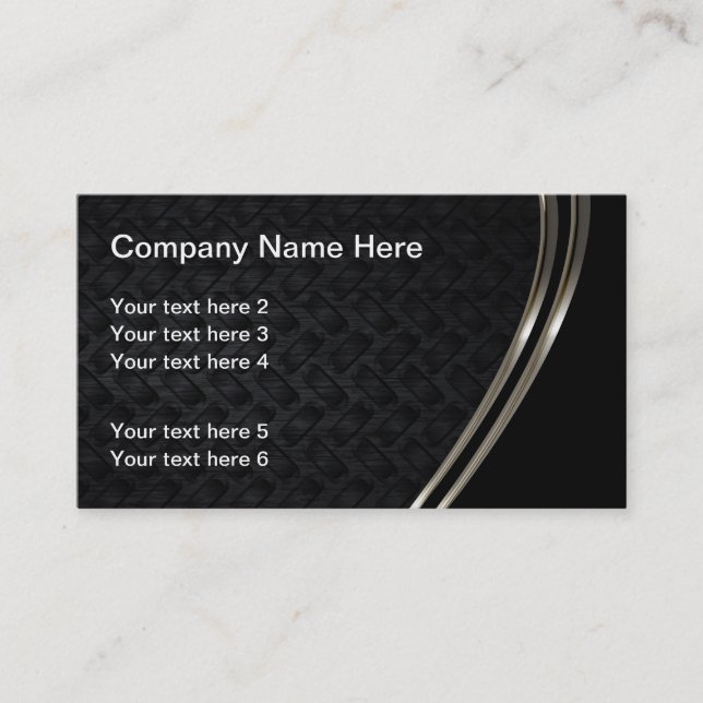 Cool Industrial Look Black Metal Business Card (Front)