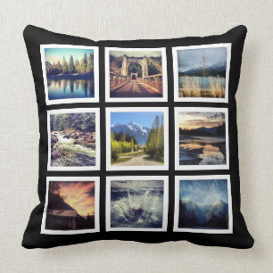 Cool Instagram 9 Photo Collage Cushion