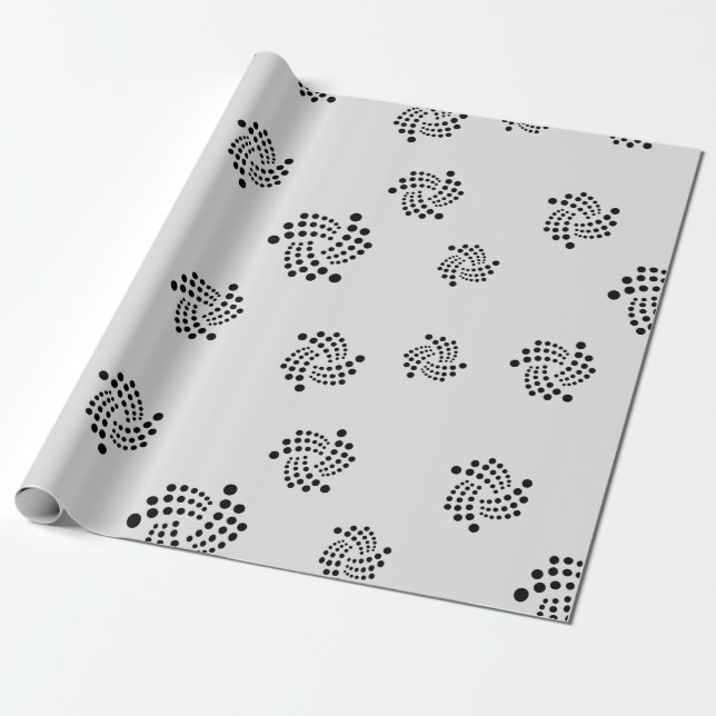 Cool Iota Cryptocurrency Coin Sign Pattern Wrapping Paper (Unrolled)