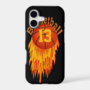 Cool iPhone 5 Cases for Boys, Flaming Basketball