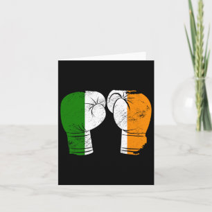 Cool Ireland Flag Vintage Irish Flag Boxing Gloves Card