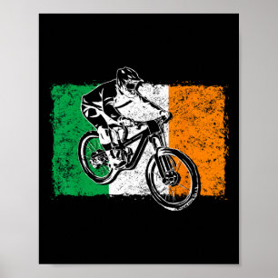 Cool Ireland Flag Vintage Irish Flag Mtb Mountain Poster