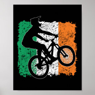 Cool Ireland Flag Vintage Irish Flag Mtb Mountain Poster