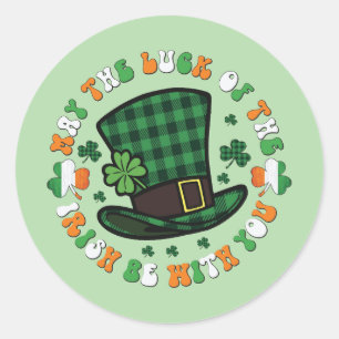 Cool Irish luck word art Saint Patrick's Day Classic Round Sticker