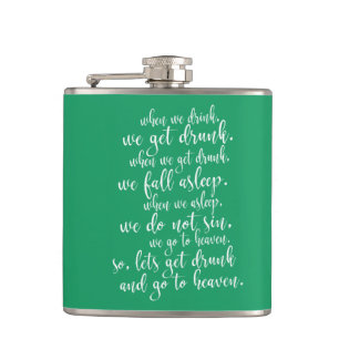 Cool Irish Toast St. Patrick's Day Green & White Hip Flask