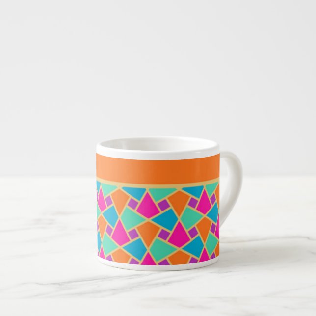 Cool Islamic Pattern and Stripes Espresso Mug (Front Right)