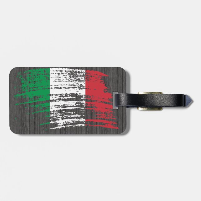 Cool Italian flag design Luggage Tag (Back Horizontal)