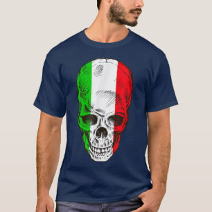 Cool Italy Flag with Skull T-Shirt