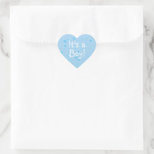 Cool It's a Boy! Blue Inkspots Heart Sticker