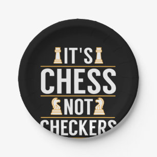 cool its chess not checkers checkers players gift paper plate