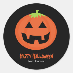 Cool Jack-O-Lantern Halloween Classic Round Sticker