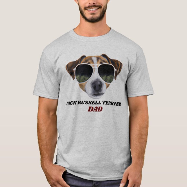 Cool Jack Russell Terrier Dad Father's Day Dogs T-Shirt (Front)
