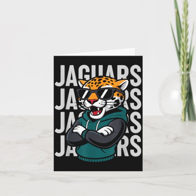 Cool Jaguar Gift For Men Women Boys Girls Kids  Card (Front)