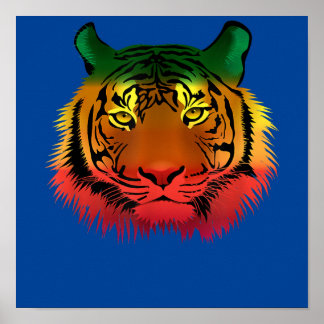 Cool Jamaican Tiger Flag Poster