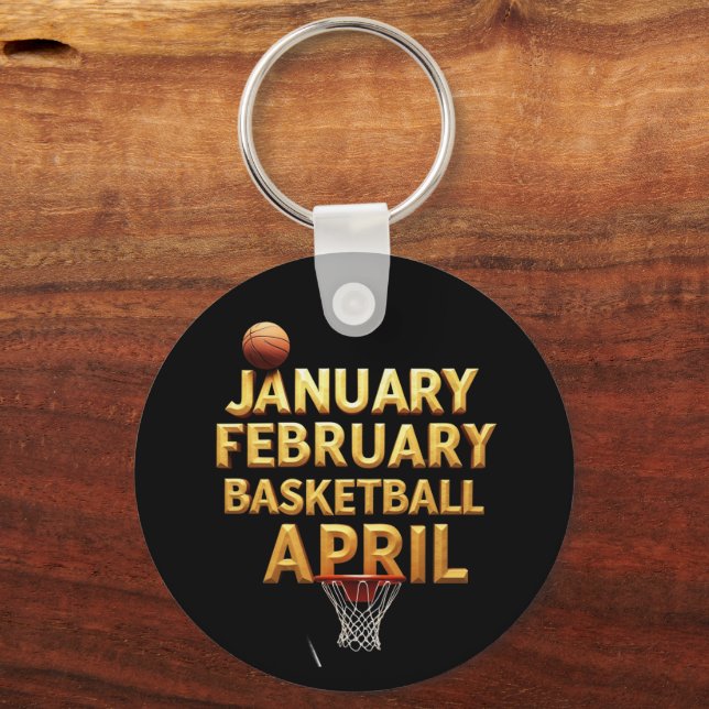 Cool January February Basketball April Designs  Key Ring (Front)