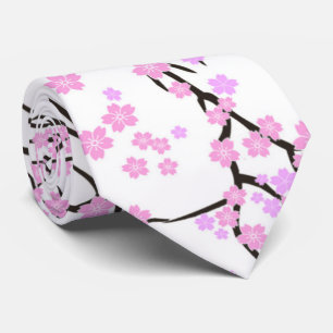 cool Japan floral pattern neck tie
