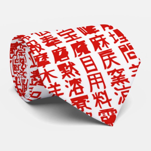 cool Japan symbols pattern Tie (Rolled)
