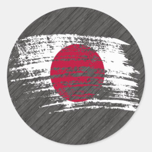 Cool Japanese flag design Classic Round Sticker